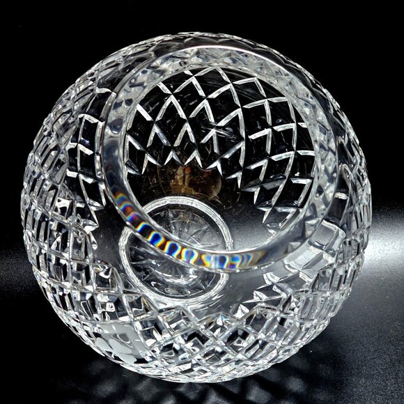 Galway Leah Crystal Rose Bowl Vase 6" Ireland Shamrock Lead Crystal handcut glas - Picture 12 of 13